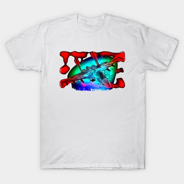 Fighter Jet  colour explosion T-Shirt by FasBytes